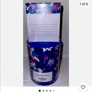 New Vera Bradley for Staples Exclusive PENCIL CUP WITH NOTEPAD Bloom Berry NWT